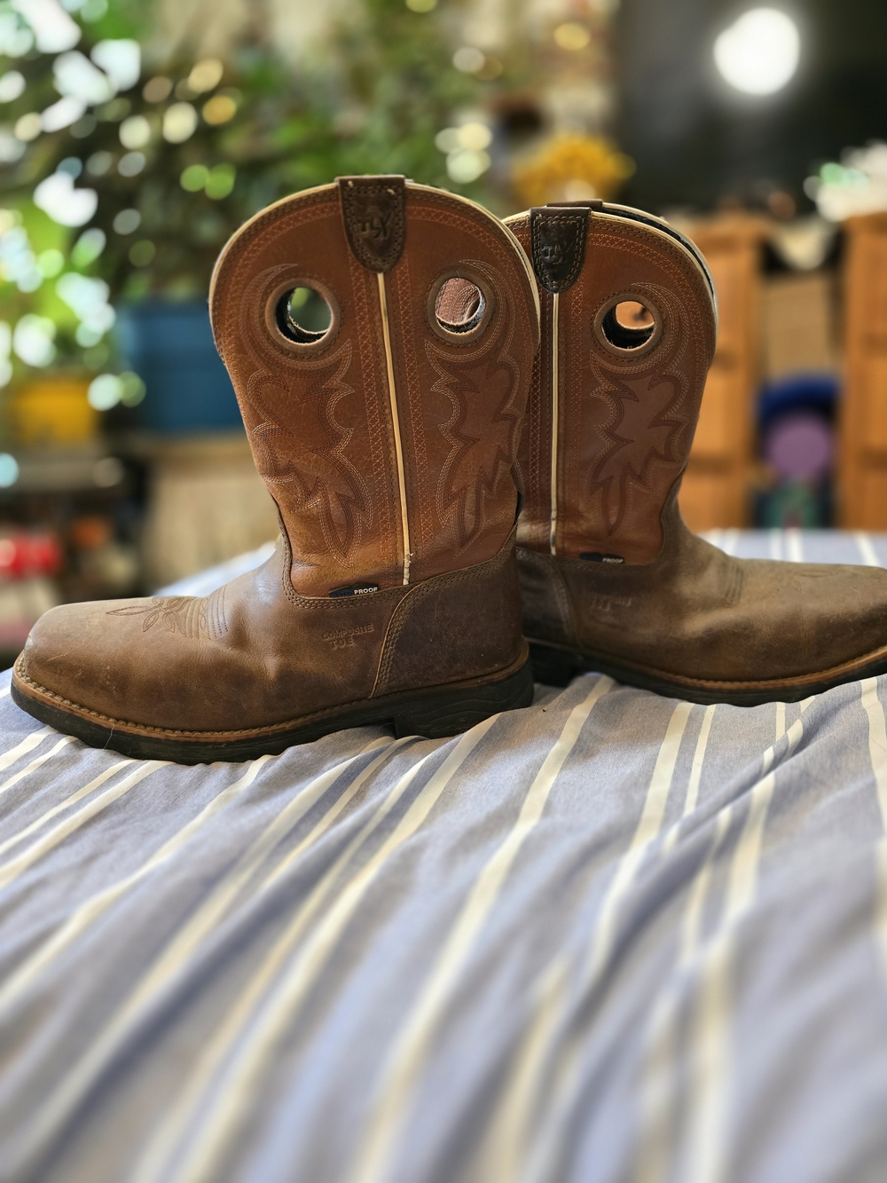Tony Lama Brown and Tan Waterproof Western Boots